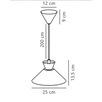 Nordlux - Luster na lanku DIAL 1xE27/40W/230V pr. 25 cm biela