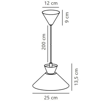 Nordlux - Luster na lanku DIAL 1xE27/40W/230V pr. 25 cm žltá