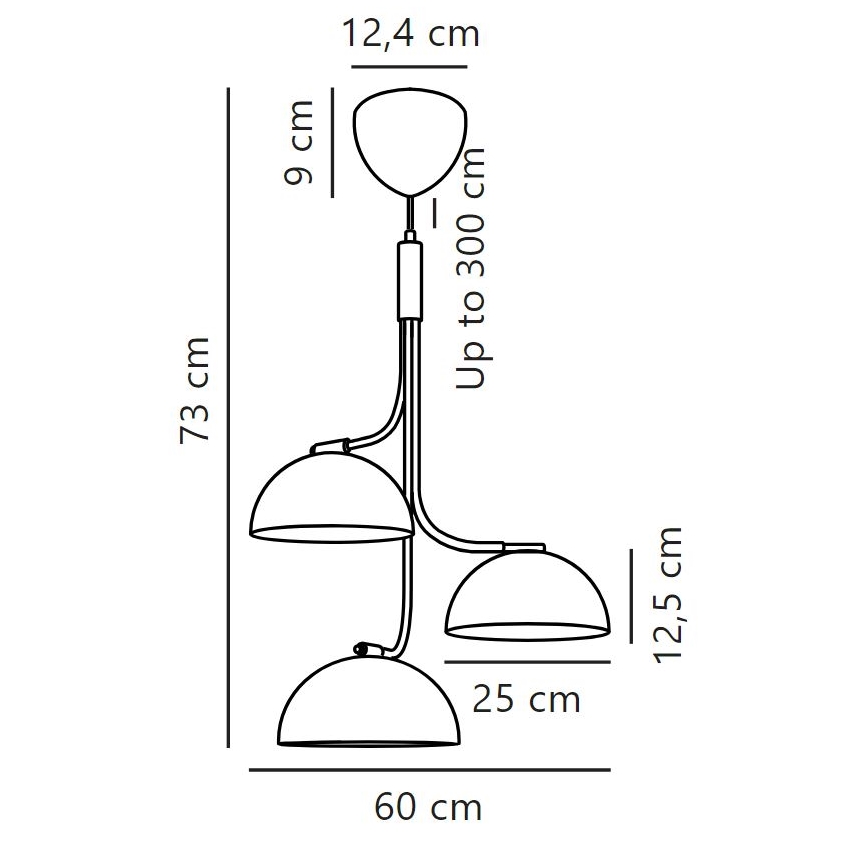 Nordlux - Luster na lanku TULLIO 3xE14/25W/230V čierna