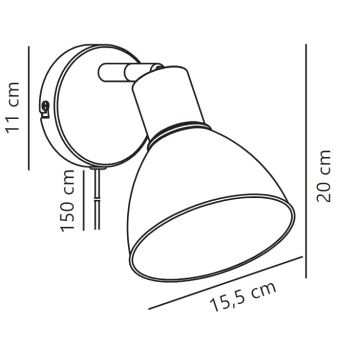 Nordlux - Nástenné bodové svietidlo POP 1xE27/18W/230V čierna/chróm