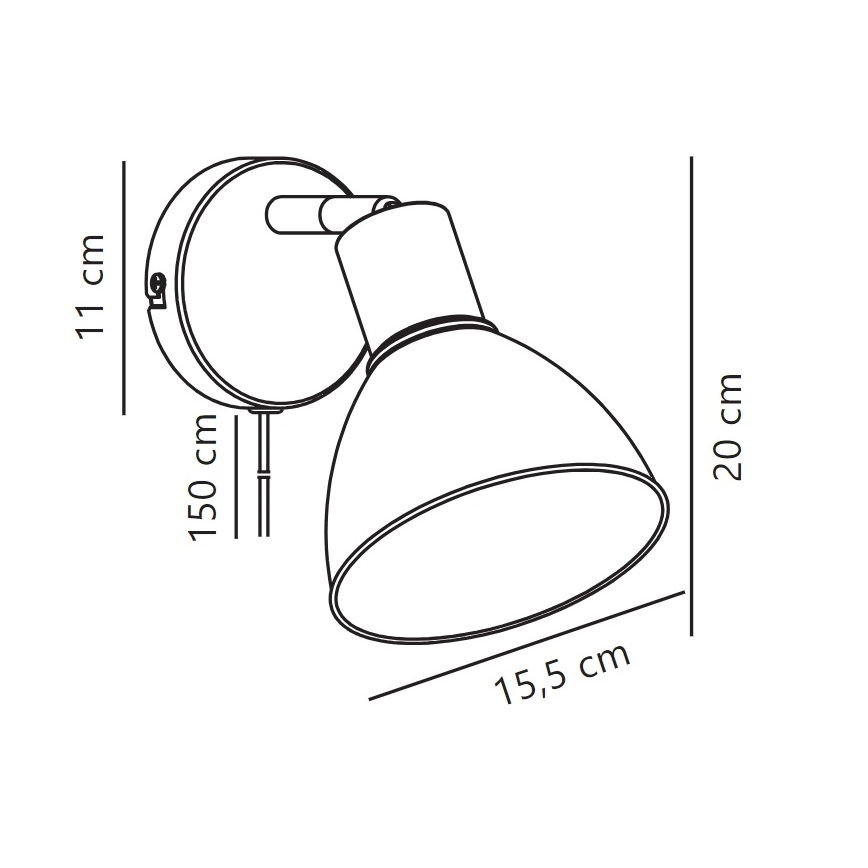 Nordlux - Nástenné bodové svietidlo POP 1xE27/18W/230V čierna/chróm