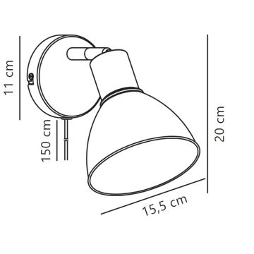 Nordlux - Nástenné bodové svietidlo POP 1xE27/18W/230V čierna/zlatá