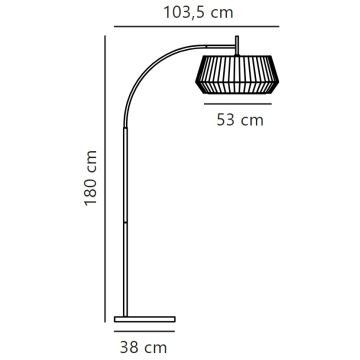 Nordlux - Stojacia lampa DICTE 1xE27/60W/230V čierna/biela