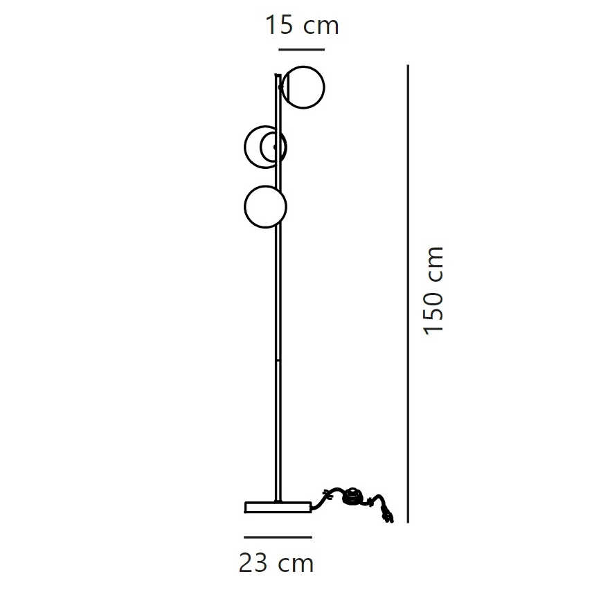 Nordlux - Stojacia lampa LILLY 3xE14/25W/230V čierna