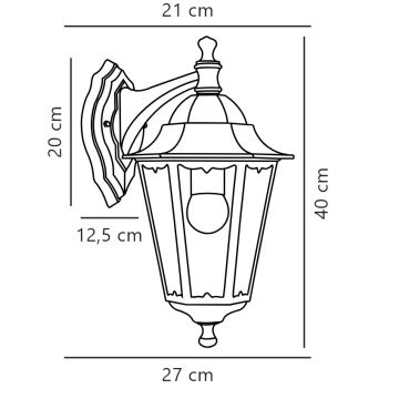 Nordlux - Vonkajšia nástenná lampa CARDIFF 1xE27/60W/230V IP44