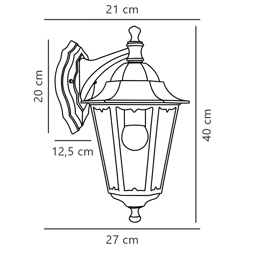 Nordlux - Vonkajšia nástenná lampa CARDIFF 1xE27/60W/230V IP44