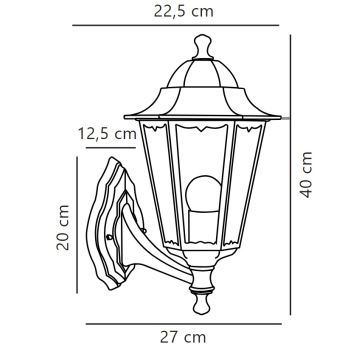 Nordlux - Vonkajšia nástenná lampa CARDIFF 1xE27/60W/230V IP44