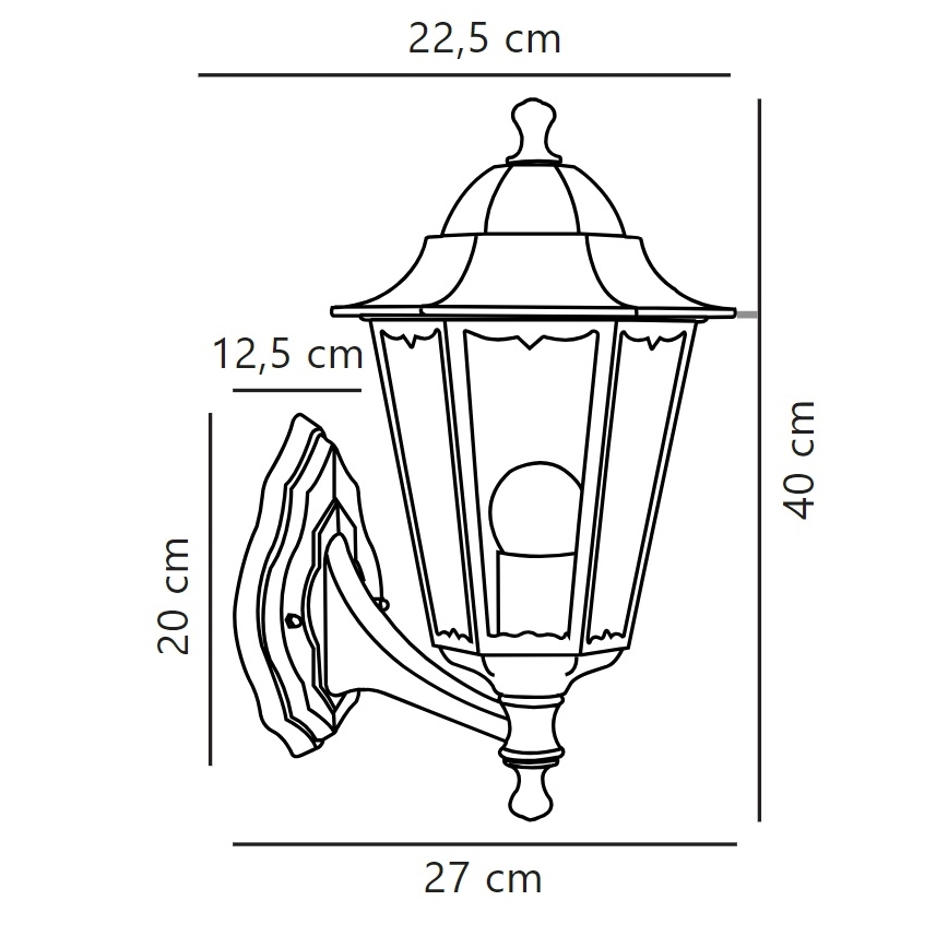 Nordlux - Vonkajšia nástenná lampa CARDIFF 1xE27/60W/230V IP44