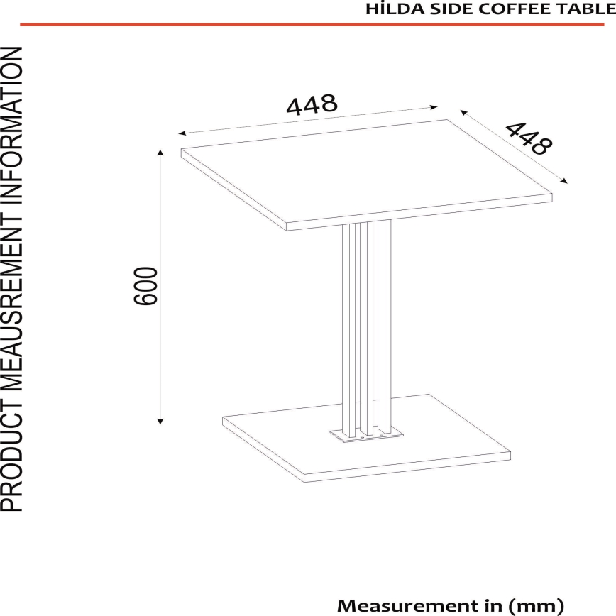 Odkladací stolík HILDA 60x44,8 cm hnedá/čierna