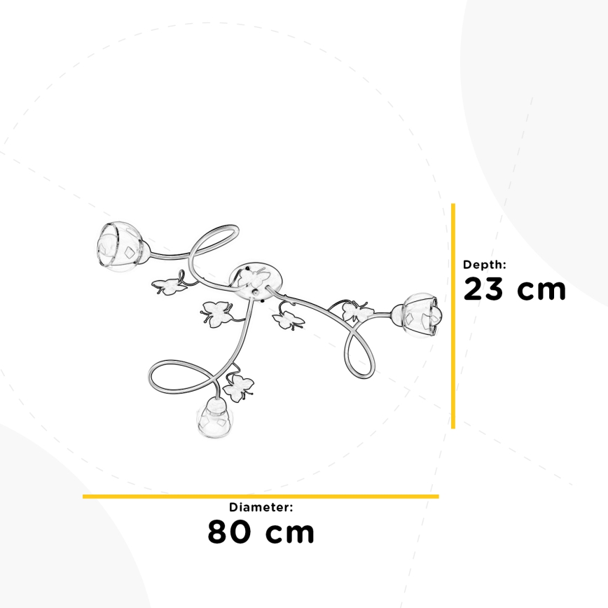 ONLI - Detský prisadený luster BUTTERFLY 3xE14/6W/230V