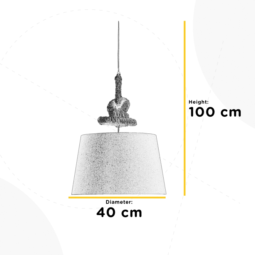 ONLI - Luster na lanku CORDA 1xE27/22W/230V béžová