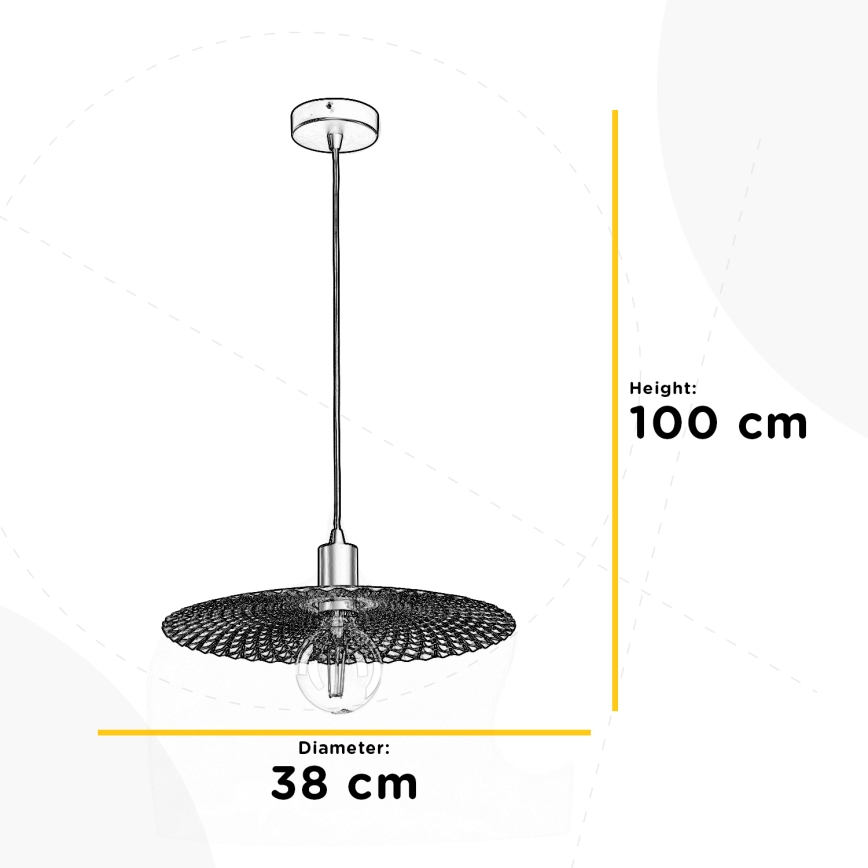 ONLI - Luster na lanku GOLDEN 1xE27/22W/230V zlatá/čierna