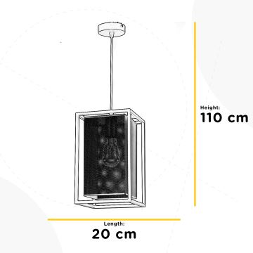 ONLI - Luster na lanku MALIK 1xE27/22W/230V zlatá/čierna