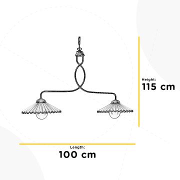 ONLI - Luster na reťazi ROSINA 2xE27/22W/230V bronzová