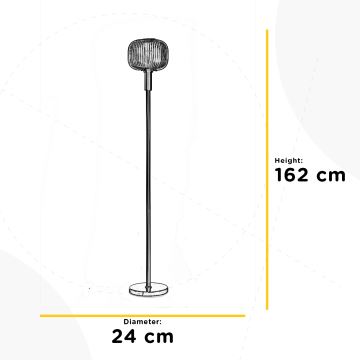 ONLI - Stojacia lampa DOROTY 1xE27/22W/230V modrá/zlatá