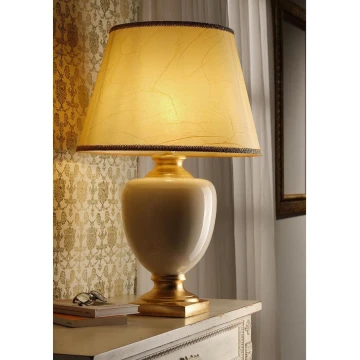 ONLI - Stolná lampa MOZART 1xE27/22W/230V béžová/zlatá 75 cm