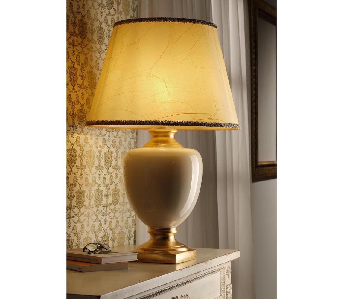 ONLI ONLI - Stolná lampa MOZART 1xE27/22W/230V béžová/zlatá 75 cm 