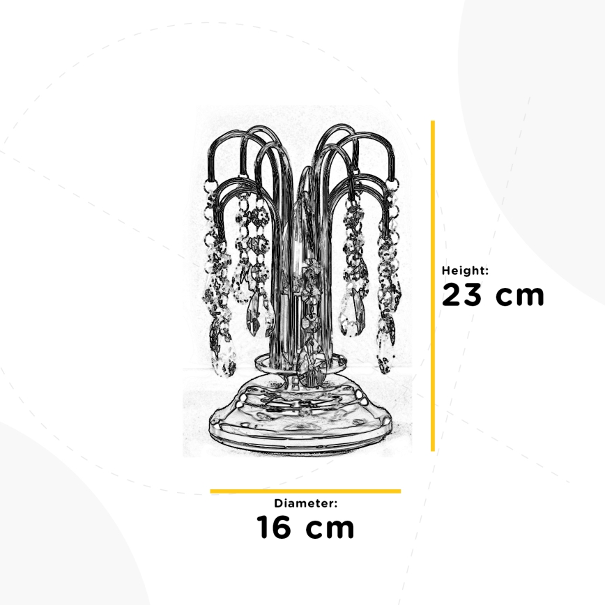 ONLI - Stolná lampa PIOGGIA 1xE14/6W/230V pr. 16 cm chróm