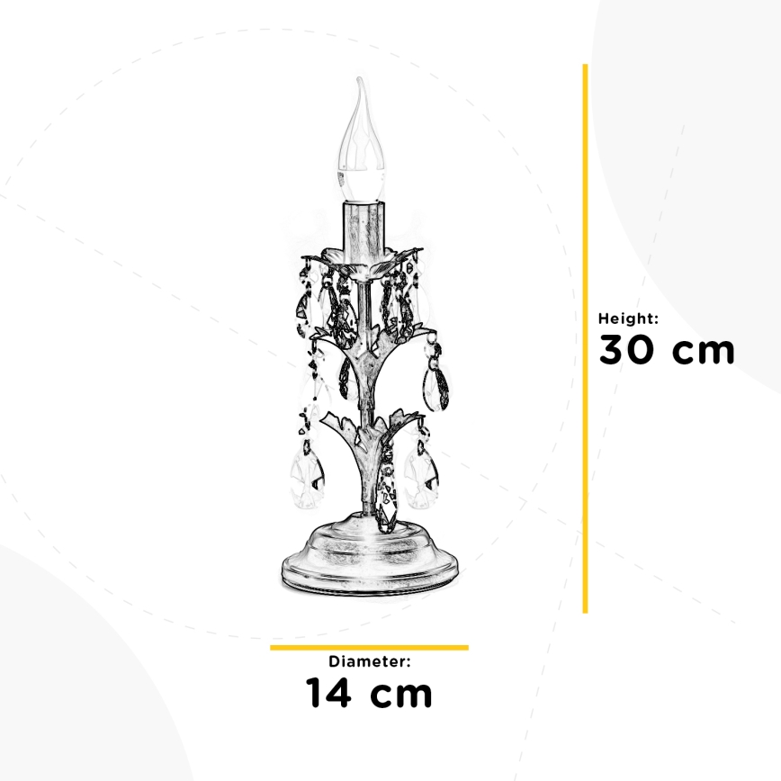 ONLI - Stolná lampa TERESA 1xE14/6W/230V biela