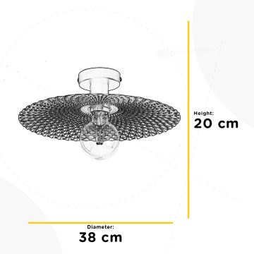 ONLI - Stropné svietidlo GOLDEN 1xE27/22W/230V pr. 38 cm zlatá/čierna