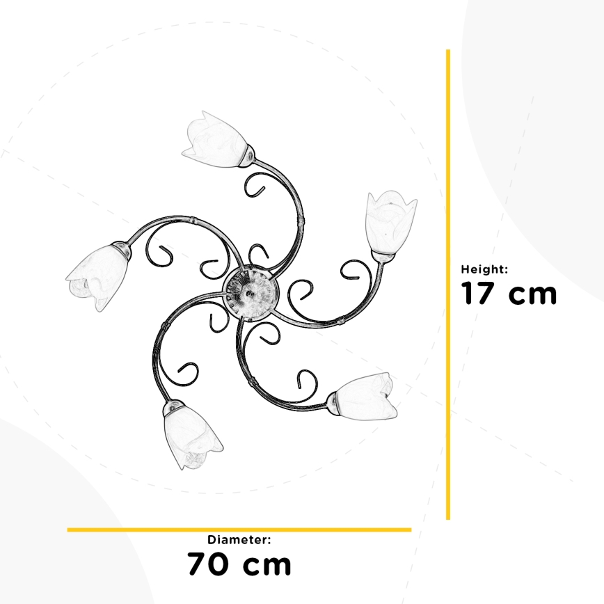 ONLI - Stropné svietidlo ODINO 5xE14/6W/230V