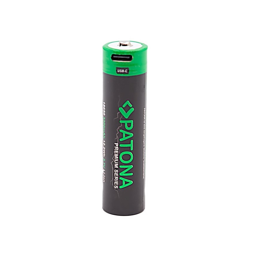 PATONA - Aku 18650 Li-lon 3350mAh PREMIUM 3,7V s USB-C nabíjaním