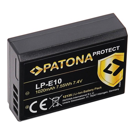 PATONA - Aku Canon LP-E10 1020mAh Li-Ion Protect