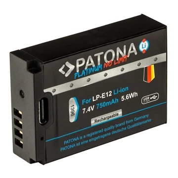 PATONA - Aku Canon LP-E12 750mAh Li-Ion Platinum USB-C nabíjanie
