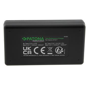 PATONA - Rýchlonabíjačka Dual Canon LP-E17 + kábel USB-C 0,6m