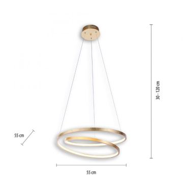 Paul Neuhaus 2472-12 - LED Stmievateľný luster na lanku ROMAN LED/30W/230V zlatá