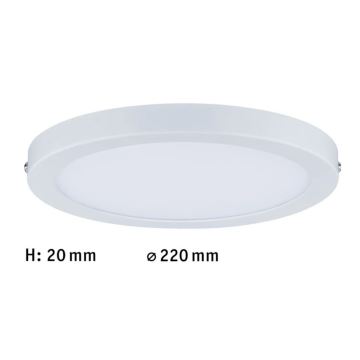 Paulmann 70868 - LED/18,5W Stmievateľný panel ATRIA 230V 2700K pr. 22 cm biela