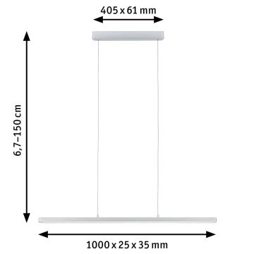 Paulmann 79902 - LED/43W Stmievateľný luster na lanku SMART LENTO 230V 2700-6000K