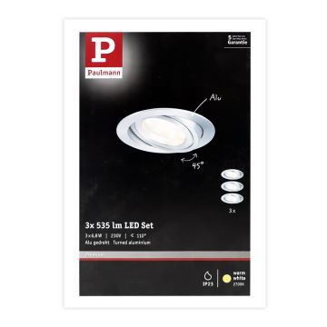 Paulmann 92797 - SADA 3xLED/6,8W IP23 Kúpeľňové podhľadové svietidlo COIN 230V