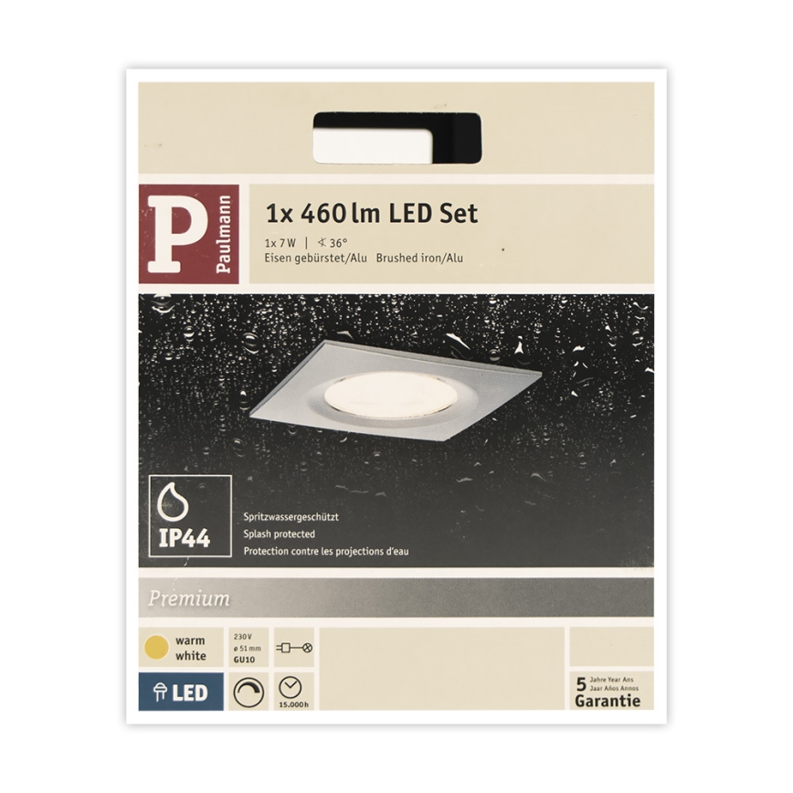 Paulmann 93611 - LED-GU10/7W IP44 Stmievateľné kúpeľňové podhľadové svietidlo NOVA 230V