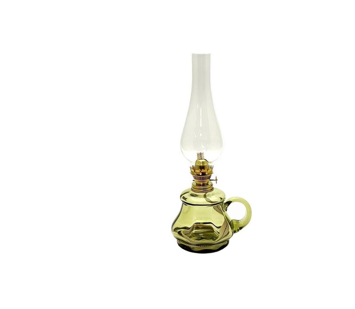 Floriánova huť Petrolejová lampa TEREZA 34 cm lesná zelená 