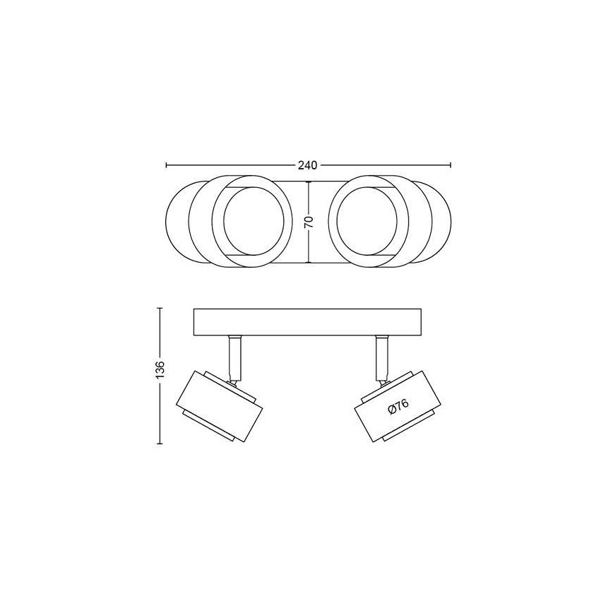 Philips 50652/30/P0 - LED Bodové svietidlo FERANO 2xLED/4,3W/230V