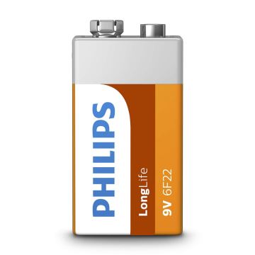 Philips 6F22L1F/10 - Zinkochloridová batéria 6F22 LONGLIFE 9V
