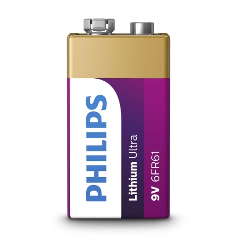 Philips 6FR61LB1A/10 - Lithiová batéria 6LR61 LITHIUM ULTRA 9V