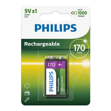 Philips 9VB1A17/10 - Nabíjacie batérie MULTILIFE NiMH/9V/170 mAh