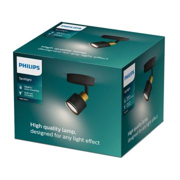 Philips - Bodové svietidlo NIALL 1xGU10/5W/230V čierna/mosadz