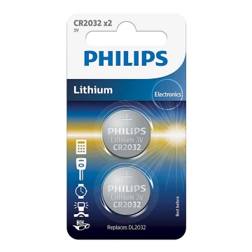 Philips CR2032P2/01B - 2 ks Lithiová batéria gombíková CR2032 MINICELLS 3V 240mAh