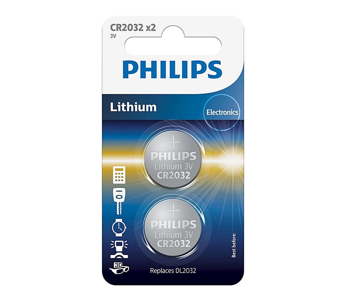 Philips Philips CR2032P2/01B - 2 ks Lithiová batéria gombíková CR2032 MINICELLS 3V 240mAh 