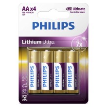 Philips FR6LB4A/10 - 4 ks Lithiová batéria AA LITHIUM ULTRA 1,5V 2400mAh