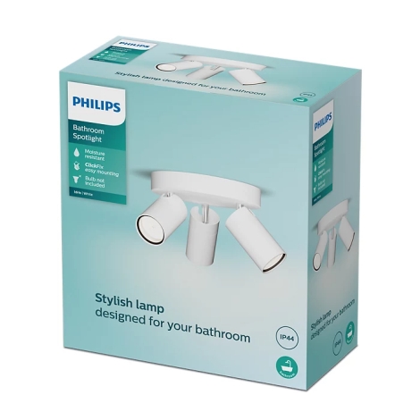 Philips - Kúpeľňové bodové svietidlo IDRIS 3xGU10/5W/230V IP44 biela