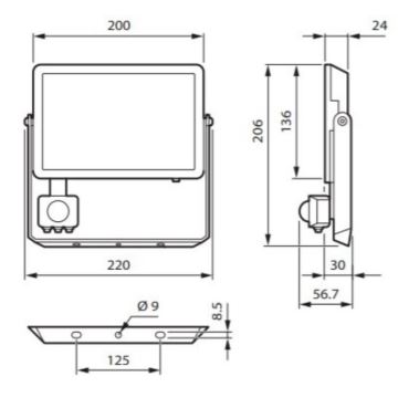 Philips - LED Reflektor so senzorom DECOFLOOD LED/50W/230V IP65