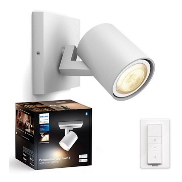 Philips - LED Stmievateľné bodové svietidlo Hue RUNNER 1xGU10/4,2W/230V 2200-6500K + diaľkové ovládanie biela