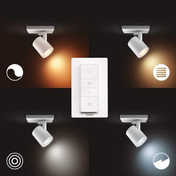 Philips - LED Stmievateľné bodové svietidlo Hue RUNNER 1xGU10/4,2W/230V 2200-6500K + diaľkové ovládanie biela