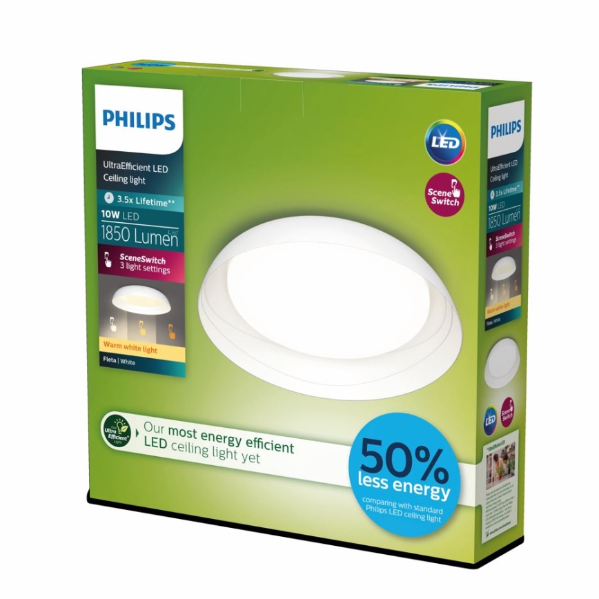 Philips - LED Stmievateľné stropné svietidlo FLETA LED/10W/230V 2700K biela
