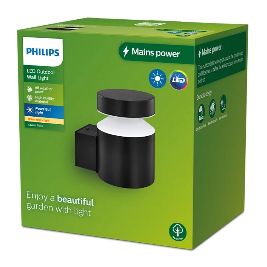 Philips - LED Vonkajšie nástenné svietidlo LAVEN LED/6W/230V 2700K IP44