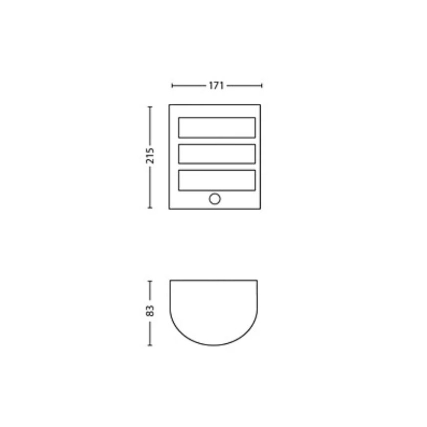 Philips - LED Vonkajšie nástenné svietidlo so senzorom PYTHON LED/3,8W/230V IP44